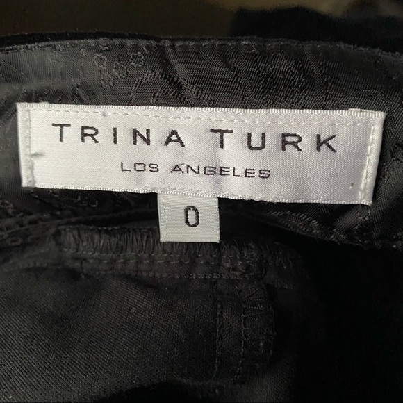 Trina Turk Velvet Tuxedo Cropped Pants in Black - Picture 9 of 10